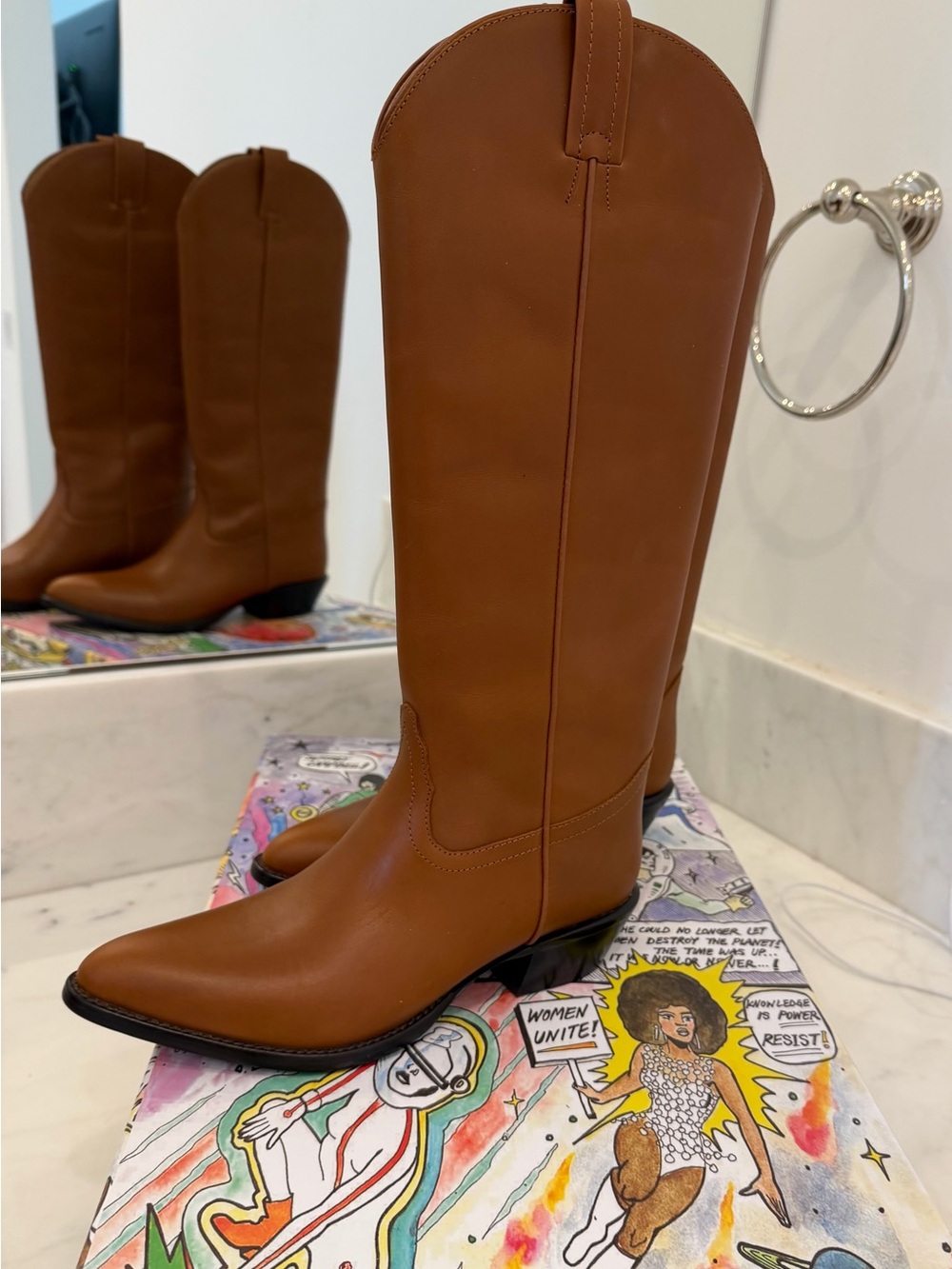 NEW Anthropologie Jeffrey Campbell Andouille Western Boots Size 7 - Picture 4 of 7